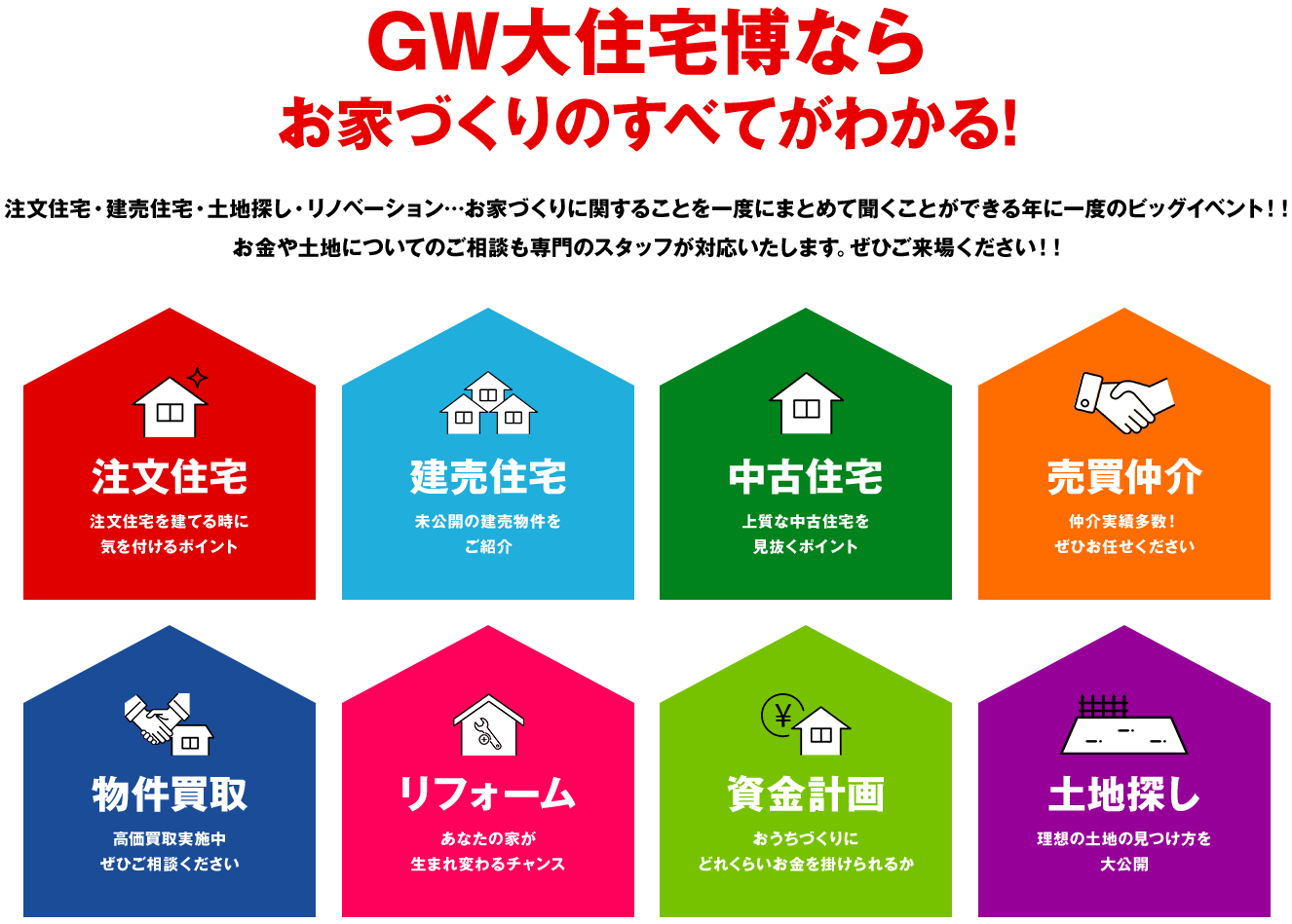 GW大住宅博ならお家づくりのすべてがわかる!